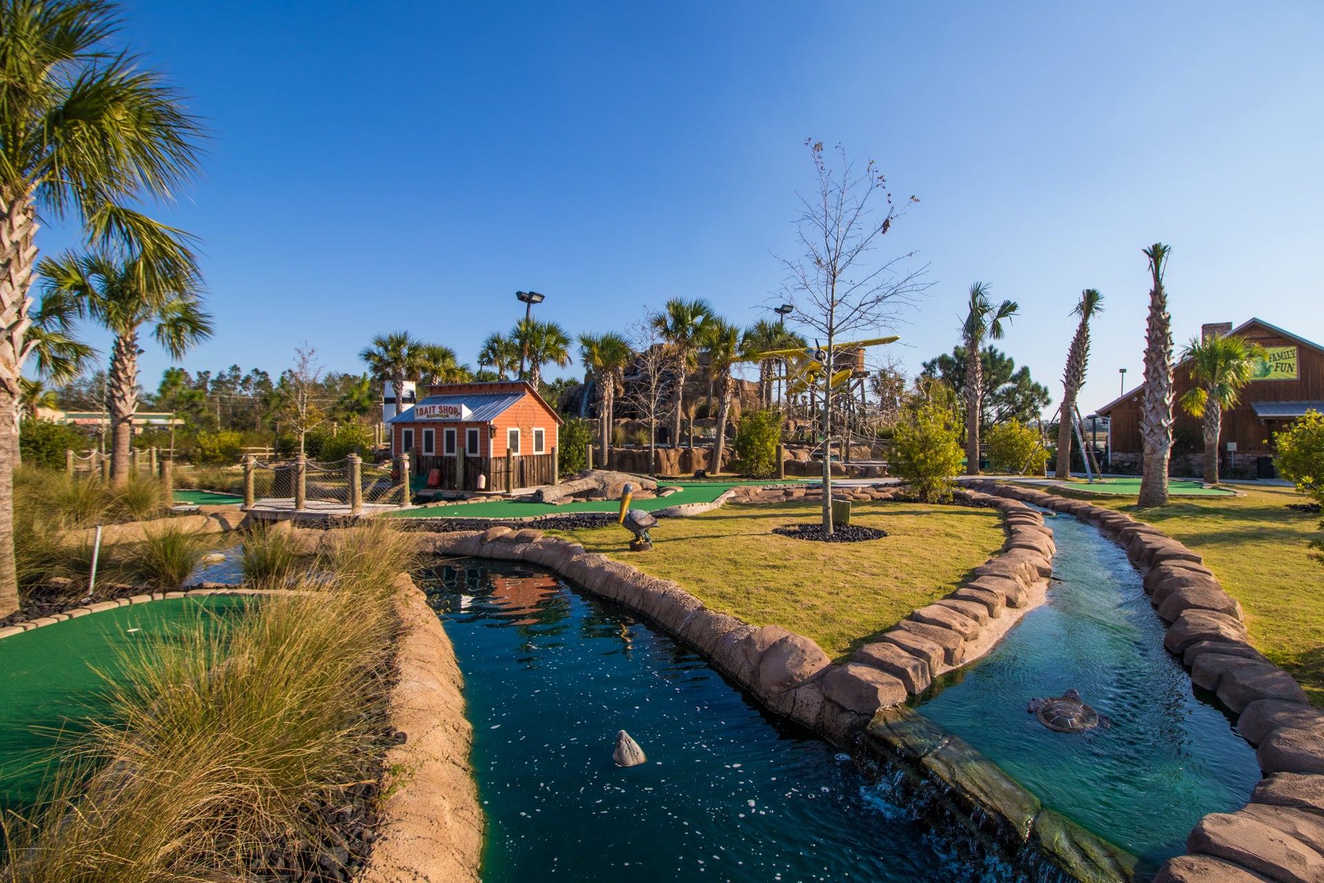Scenic mini golf course on the Gulf Coast of Alabama