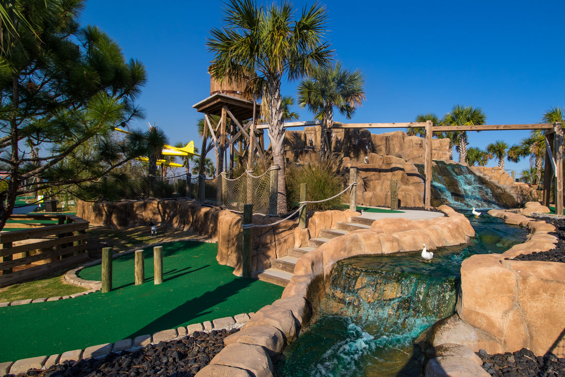 Mini golf waterfall in Foley, Alabama